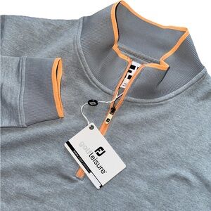NEW FootJoy Women's Golf Leisure Wear  FJ Gray  Large Pullover 1/4 Zip NWT